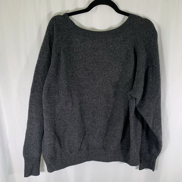 J. Crew Sweater Women's XL Dark Grey Knit Round Neck Long Sleeve Wool Alpaca - Picture 8 of 11